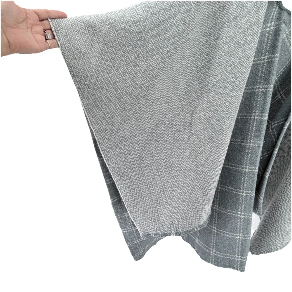 NEW Lauren Ralph Lauren Herringbone Windowpane Reversible Ruana Poncho Cape Wrap